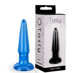 Plug anal Azul em silicone torpedo - Sexshop