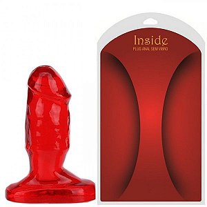 Plug dilatador anal feito em material macio Vermelho - Sexshop