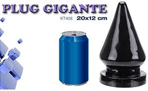 Plug gigante com vibrador pele 20 x 12 cm - Sexshop