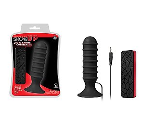 Plug Shove Up Black - Em Silicone 13cm com Vibrador - Sex shop