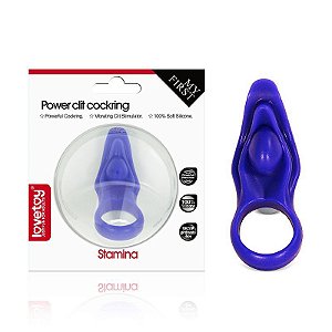 Anel Peniano e Vibrador Massageador Azul Stamina Sexshop