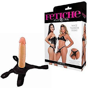 Strap On - cinta com pênis realístico - Pele 18,5x4cm - Sexshop