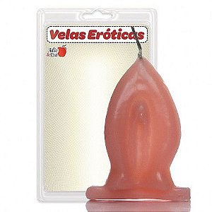 Vela no formato de vagina pele - Sex Shop