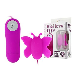 Vibrador Bullet Borboleta Silicone com 12 Velocidades - Sexshop