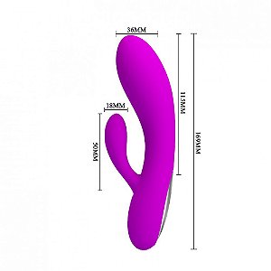 Vibrador com Estimulador Clitoriano Ponto G e 30 Modos de Vibração - PRETTY LOVE ALVIN - Sexshop