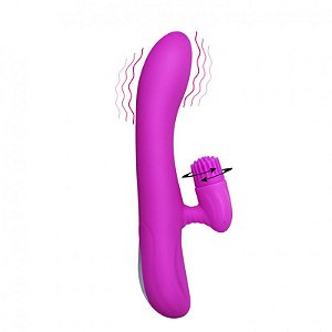 Vibrador com Estimulador Clitoriano Rotativo com Saliências - PRETTY LOVE ELTON - Sexshop