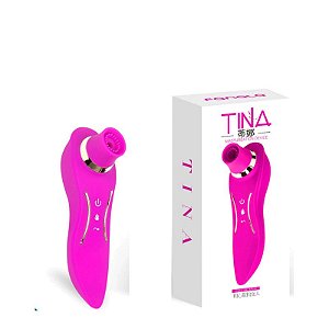 Vibrador com Sucção Recarregável 12 Vibrações e 12 Modos de Sucção - TINA - Sex shop