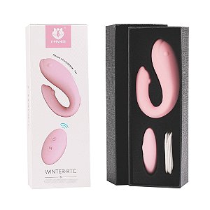 Vibrador Para Casal Duplo em Silicone Golfinho Recarregável Wireless Winter-RTC