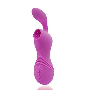 Vibrador E estimulador com Sucção em formato de Coelho - Sex shop