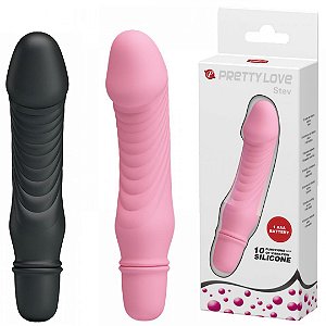 Vibrador em Formato de Pênis com 10 Modos de Vibração - PRETTY LOVE STEV