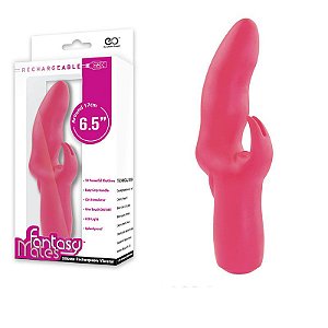 Vibrador Fantasy Males - Silicone Rechargeable W/Ultimate Clitoris Stimulator - 17cm rosa - Sex shop
