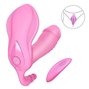 Vibrador para calcinha com estimulador Vaginal e Anal - Angelina - Dibe