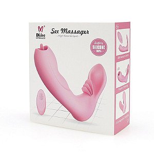 Vibrador para calcinha com penetrador e estimulador Clitoriano - Amanda Dibe