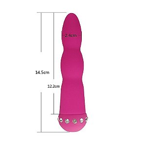 Vibrador Personal Toque Aveludado com Strass - 14 cm Aphrodisia - Sex shop