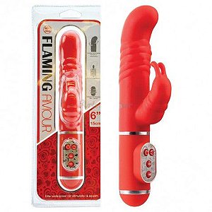 Vibrador ponto G com pérolas internas vermelho - FLAMING AMOUR - NANMA - Sex Shop