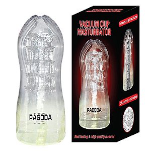 Masturbador Translucido Formato Lanterna em Cyberskin PAGODA - Sex Shop