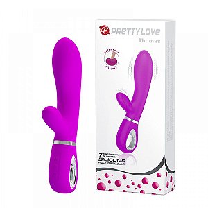 Vibrador Recarregável com Estimulador Clitoriano e 7 modos de Vibração - PRETTY LOVE THOMAS - Sexshop