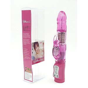 Vibrador Rotativo com Estimulador Clitoriano e 7 Velocidades - Sex shop