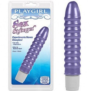 Vibrador com anéis massageadores Sex Stronger - Violeta - Sexshop