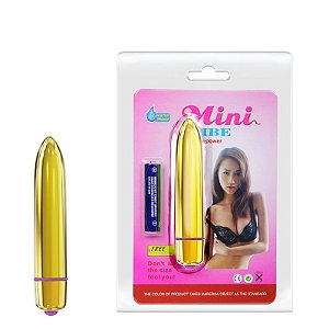 Vibrador Dourado com 10 Modos de Vibração - MINI VIBE - Sexshop