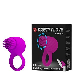 Anel Peniano Recarregável com Estimulador Clitoriano Rotativo - PRETTY LOVE GEORGIA - Sexshop