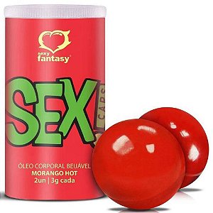Bolinha Beijável SEX CAPS 2 UND Morango Hot - Sexy Fantasy