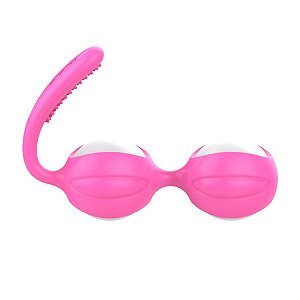 Bolas Ben-Wa para Pompoar Com estimulador de Clitóris em silicone cirúrgico - Sexshop