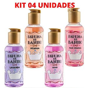 KIT 04 Espumas de Banho Aromática 120 ML - 04 aromas - GARJI