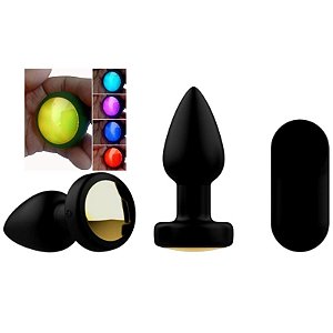 Plug Anal Vibrador com Luzes e Controle Remoto - TOPO TOYS