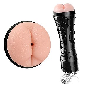 Masturbador Masculino Lanterna Formato de Anus Com Vibrador e Ventosa