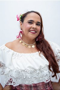 Colar contas dourada
