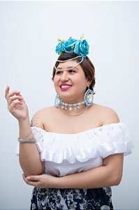 Coroa de Flores Turquesa
