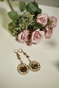Brinco Dourado e Amarelo