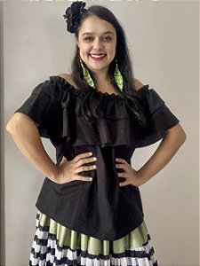 Ciganinha Linho Preta