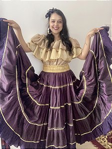 Saia Cigana Tradicional Roxa