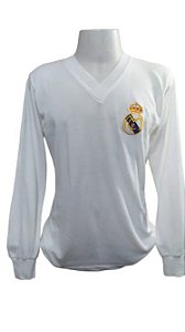 Camisa Retrô Real Madrid - 1960 - Mangas Longas