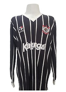 Camisa Retrô Corinthians - Kalunga - Manga Longa