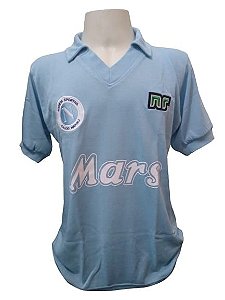 Camisa Retrô Napoli Mars - Azul - com nome Maradona