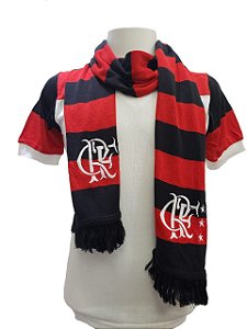 Cachecol Retrô Flamengo - Listrado - Rubro Negro