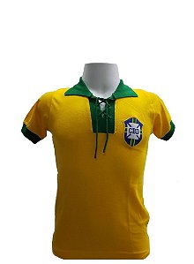 Camisa Retrô Seleção Brasileira 1958 - Amarelo