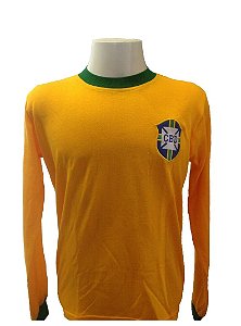 Camisa Retrô Seleção Brasileira 1970 - Mangas Longas