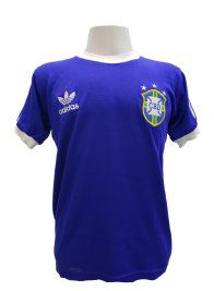 Camisa Retrô Seleção Brasileira 1978 - Azul - Mangas Curtas