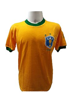 Camisa Retrô Seleção Brasileira 1982 - Luizinho - Nº4