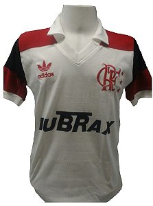 Camisa Retrô Flamengo 1987 - Nº 7 - Branca - Mister Barros Futebol Retrô