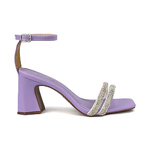 Sandália Lilás Strass de Cristal Kah Bispo