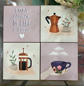 Kit Porta-Copos Café e Amor