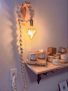 Luminária pendente Macramé retrô cru