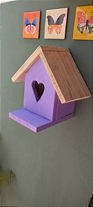 Casinha passarinho madeira lilás