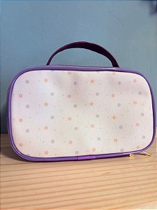 Bolsinha roxa poá média 25x15cm