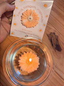 Vela margarida salmão card dia das mulheres
